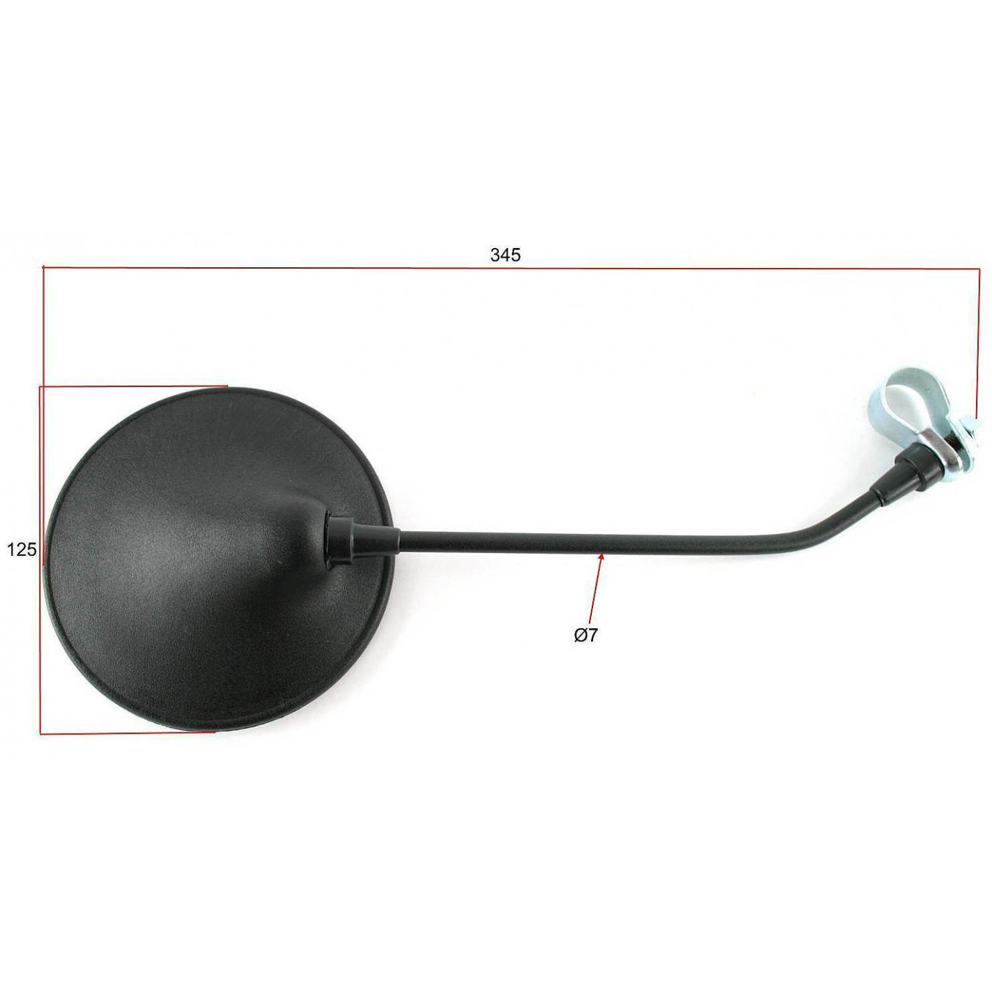 Universal Spiegel  Ă¸115 M8 mit Schelle (rechts/links) fĂĽr Moped Mofa Simson